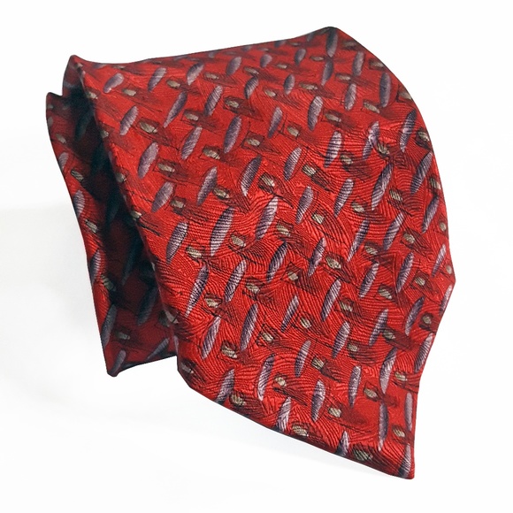 J. Garcia Other - J. Garcia Sun Movement Mens Novelty Silk Tie Red